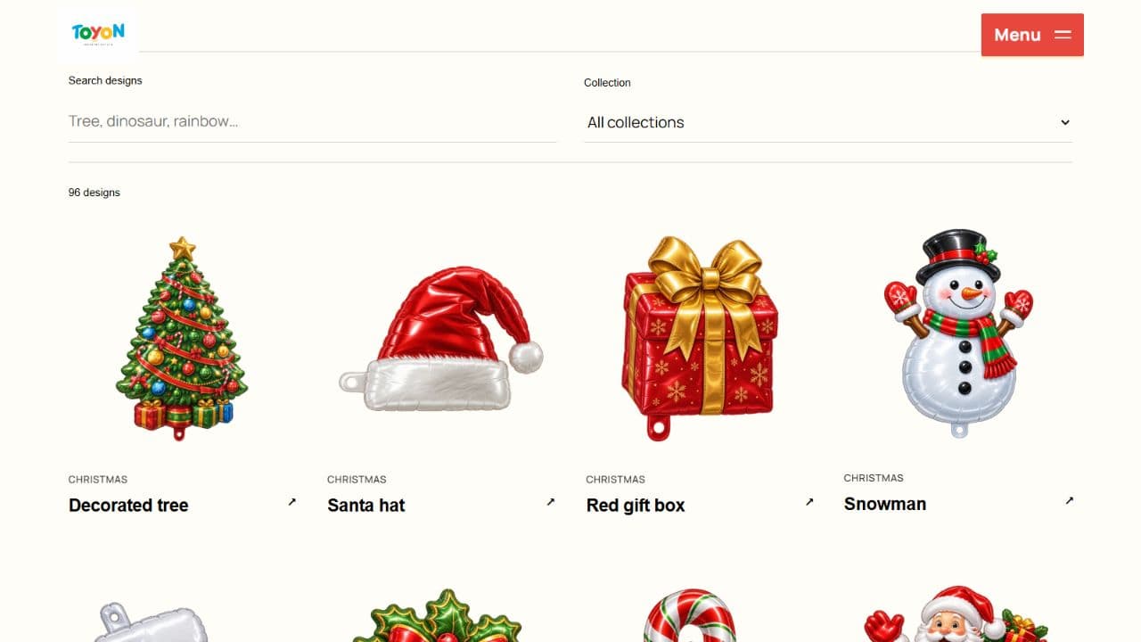 Toy-On product catalogue website created by InfronixWeb